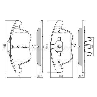 Колодки тормозные перед FORD MONDEO 07-14/FREELANDER II 06-14/VOLVO S60/XC70 07- SAT