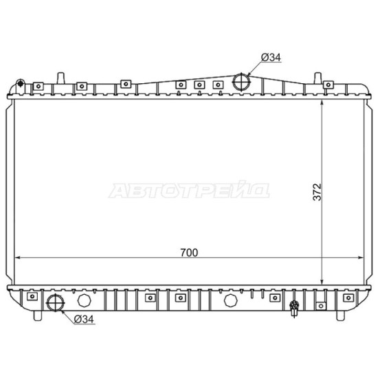 Радиатор DAEWOO NUBIRA/CHEVROLET LACETTI/SUZUKI FORENZA 1.4/1.6/1.8 03-(трубчатый) SAT